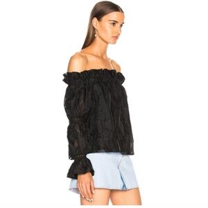 Alexis Raza Black Off-Shoulder Ruffled Blouse